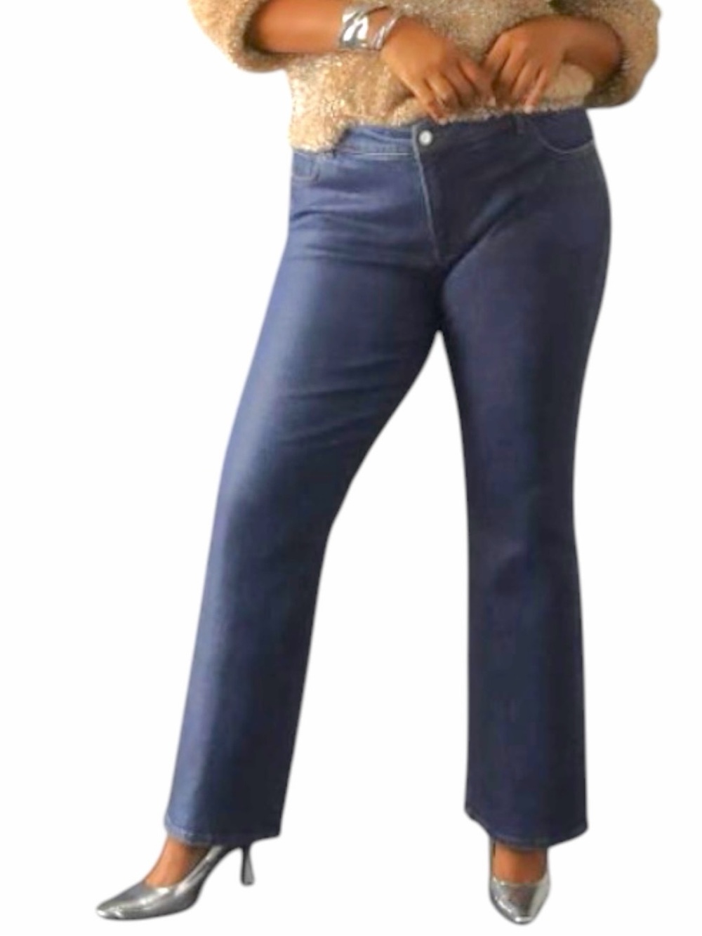 Anthropologie Pilcro The Demilune Boot Coated Jean Women's 26W Blue Denim NEW